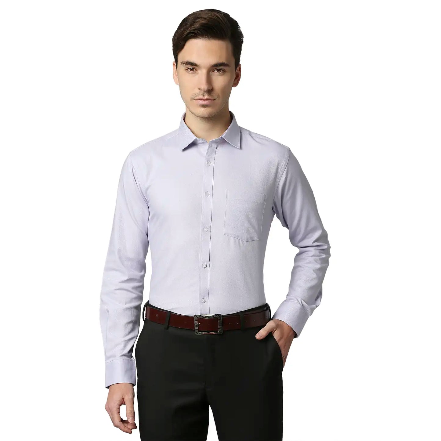 Men Slim Fit Medium Orange Shirt