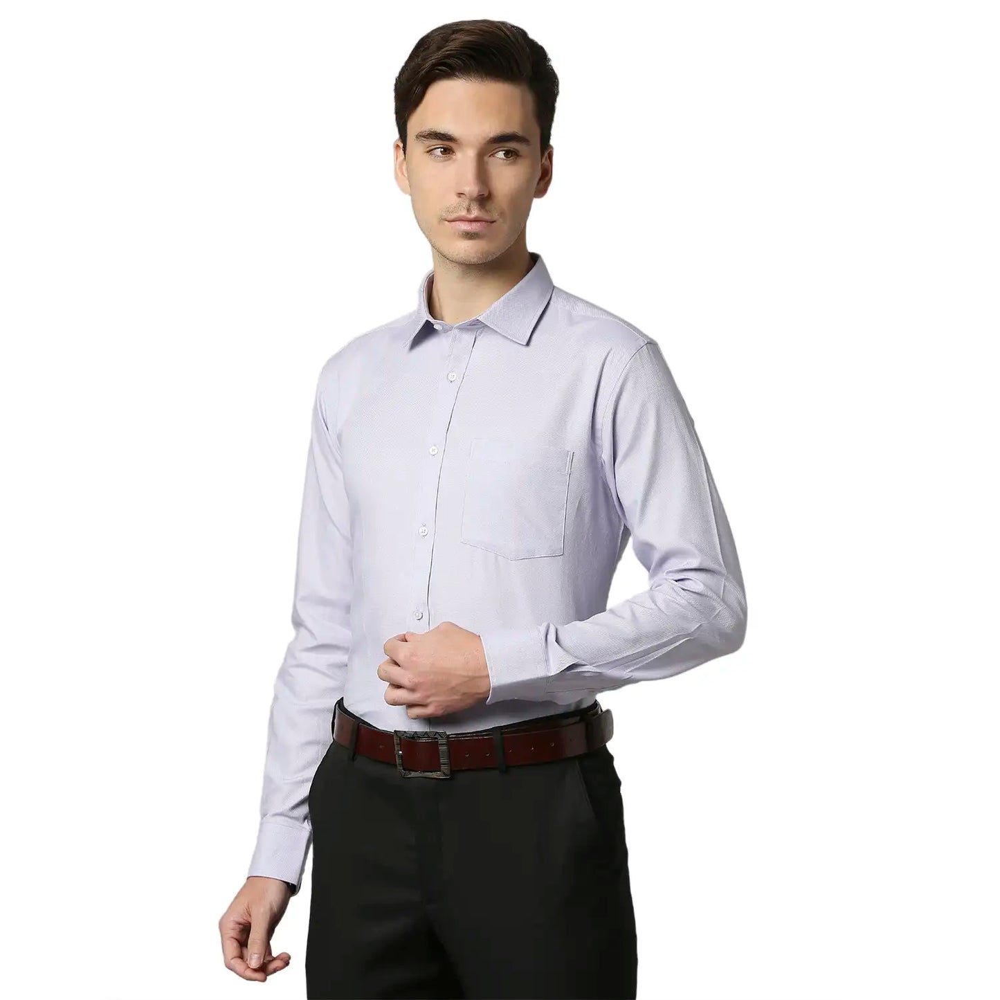 Men Slim Fit Medium Orange Shirt