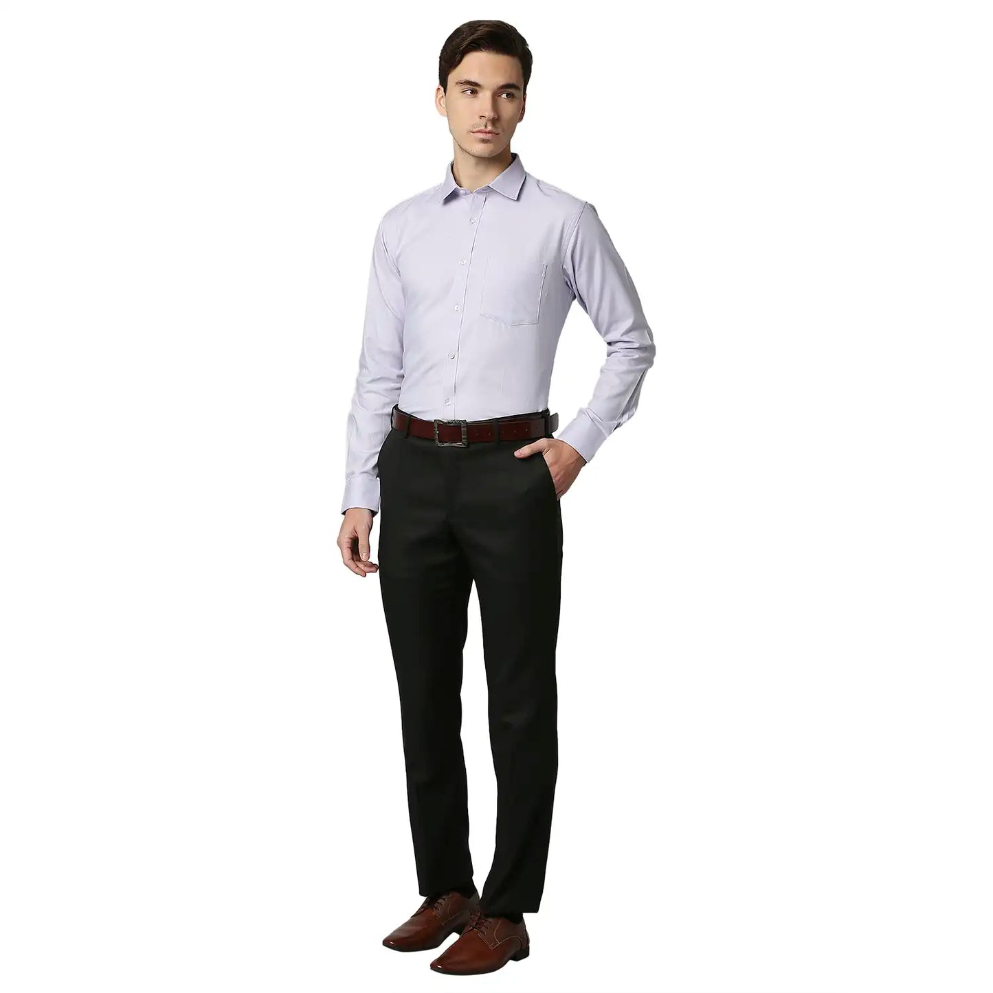 Men Slim Fit Medium Orange Shirt