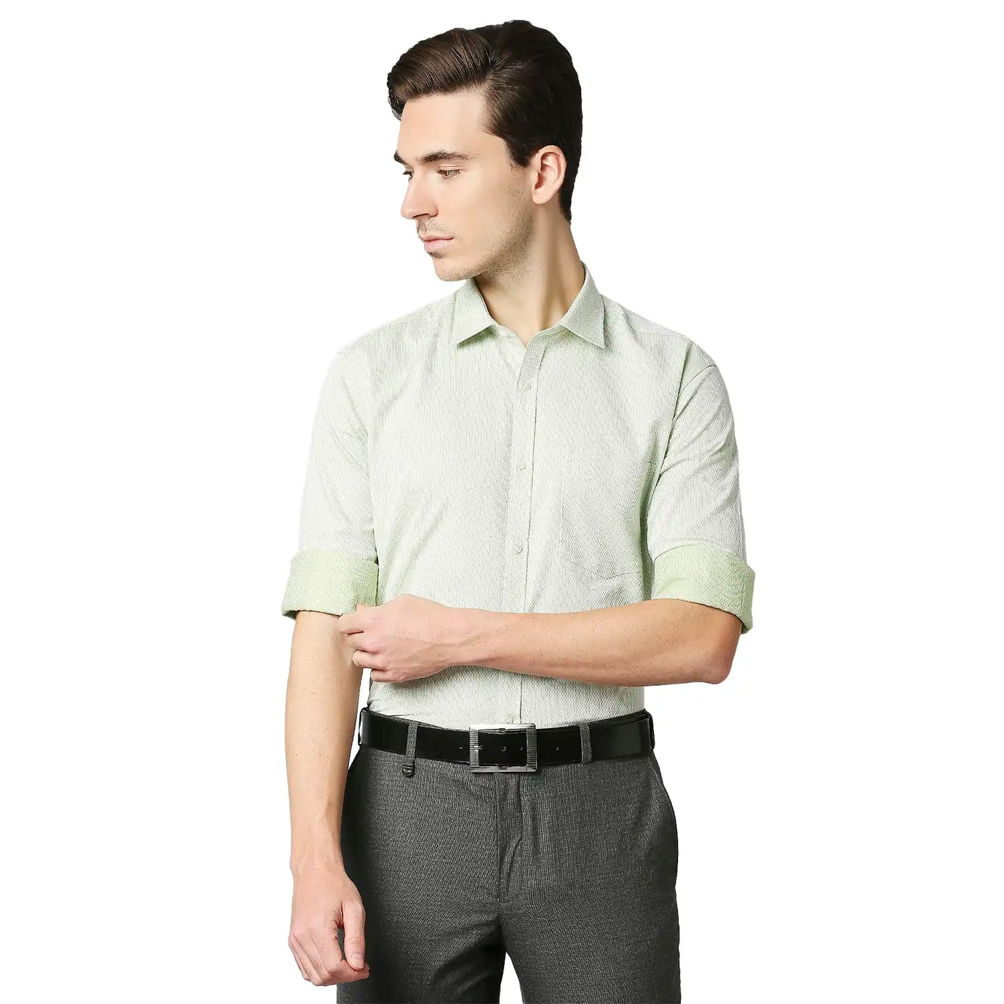 Men Slim Fit Medium Petrol Shirt