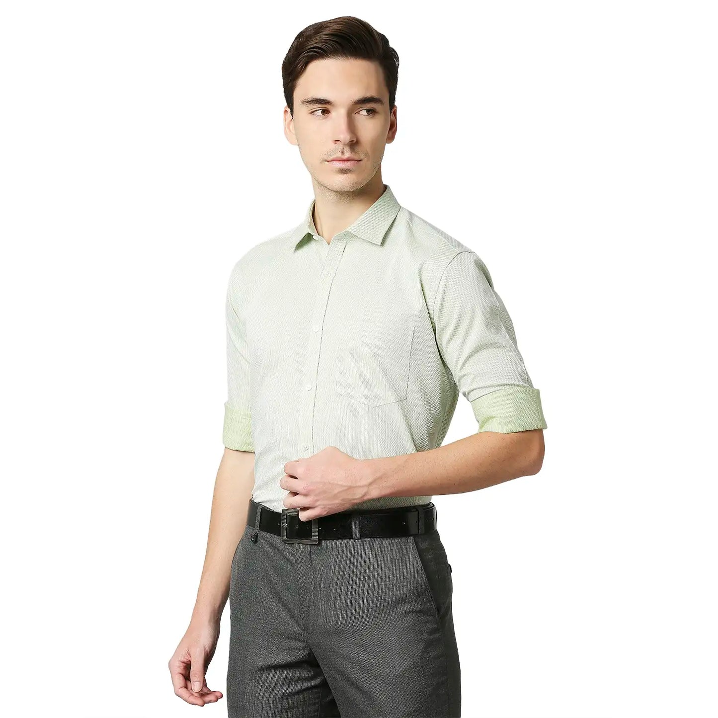 Men Slim Fit Medium Petrol Shirt