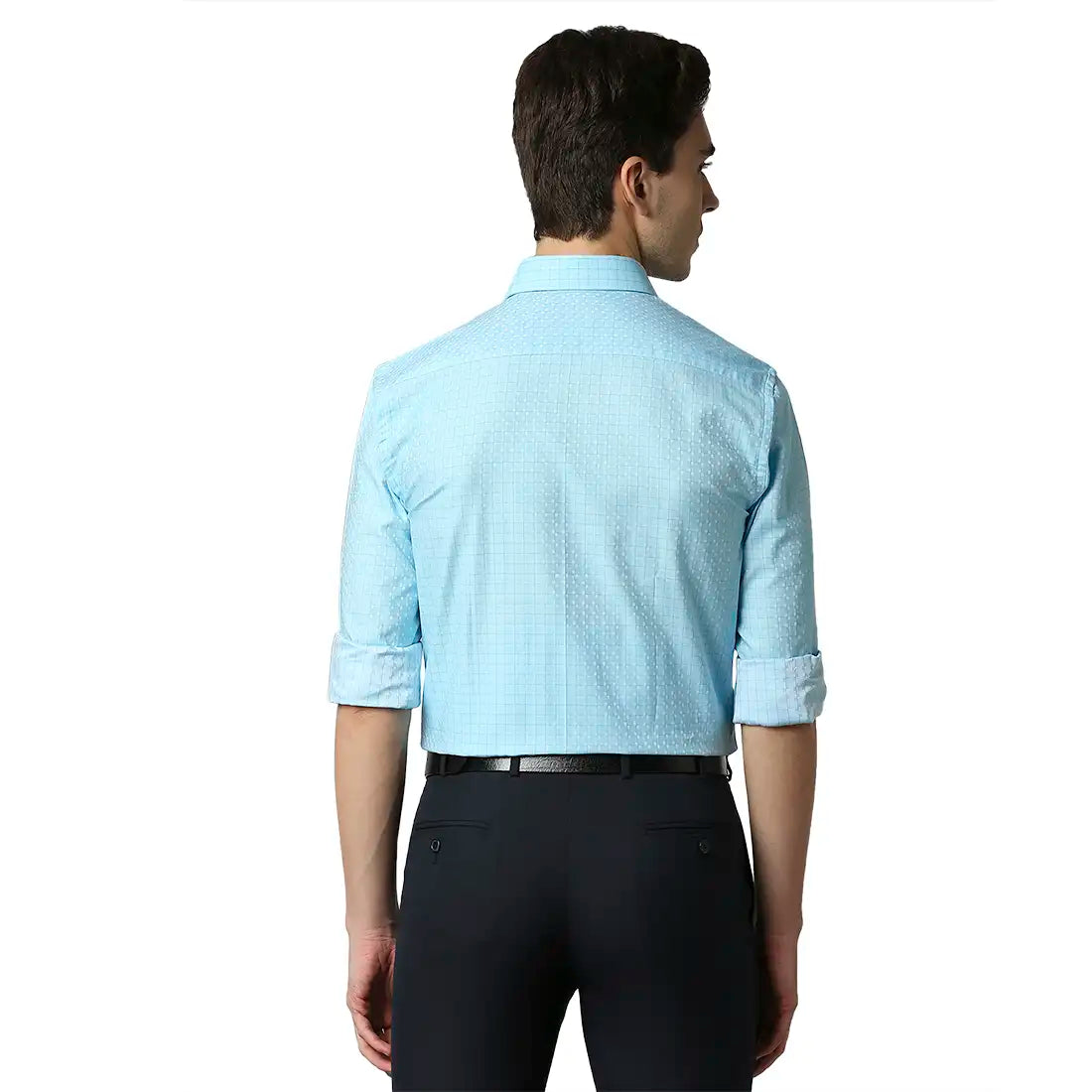 Men Slim Fit Medium Blue Shirt