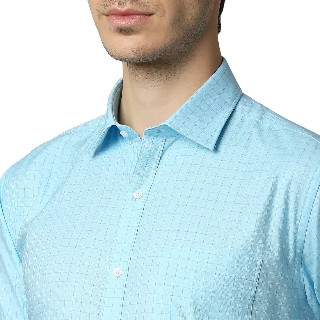 Men Slim Fit Medium Blue Shirt