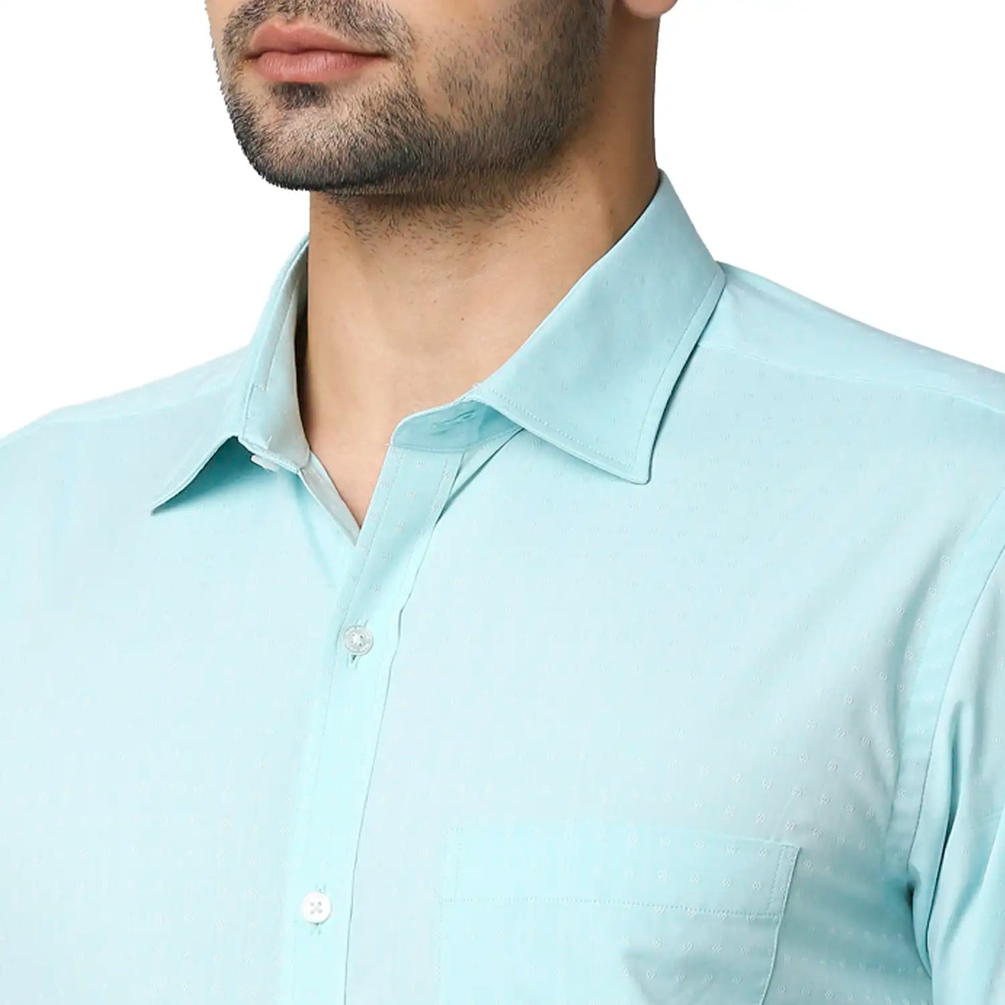 Men Slim Fit Medium Petrol Shirt