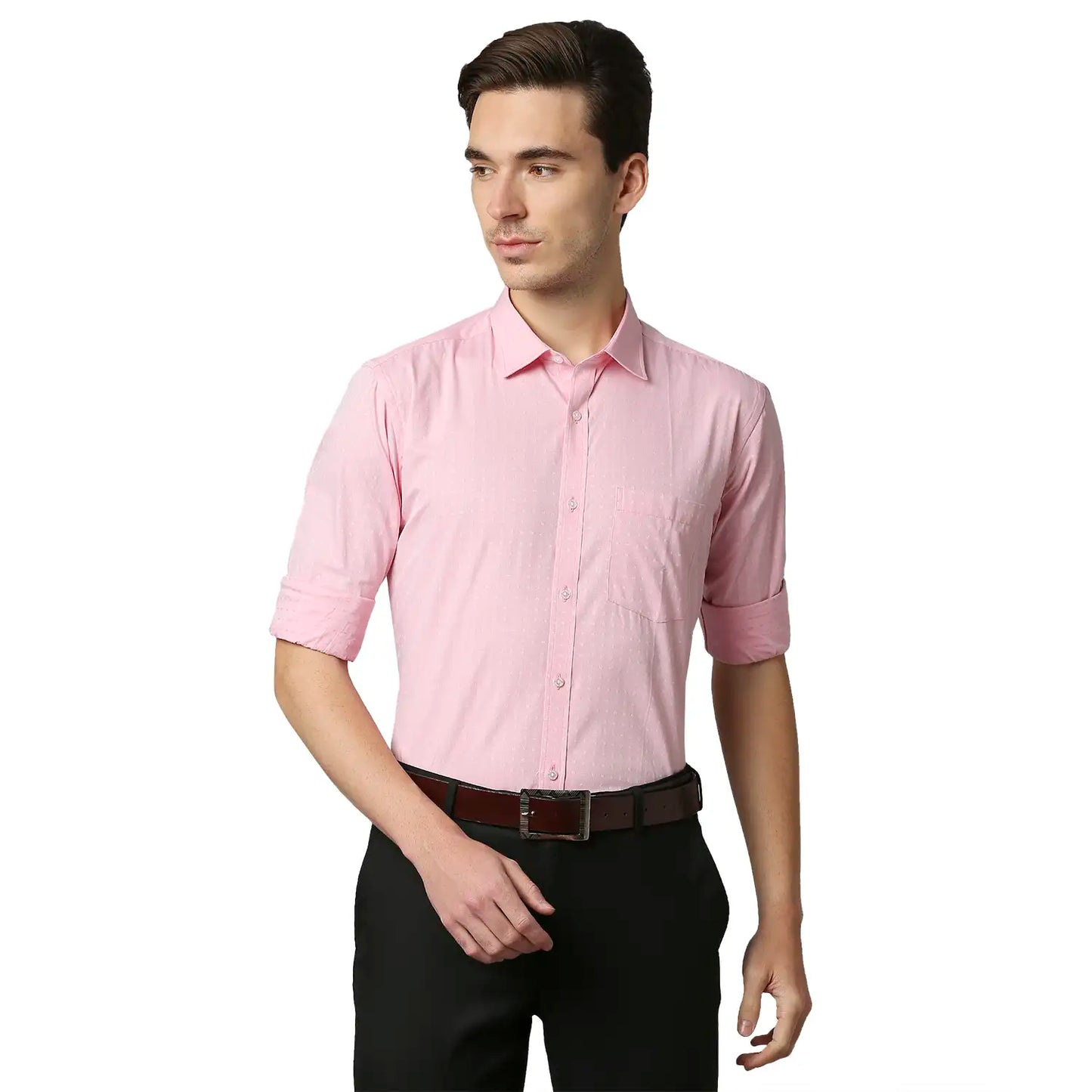 Men Slim Fit Medium Blue Shirt