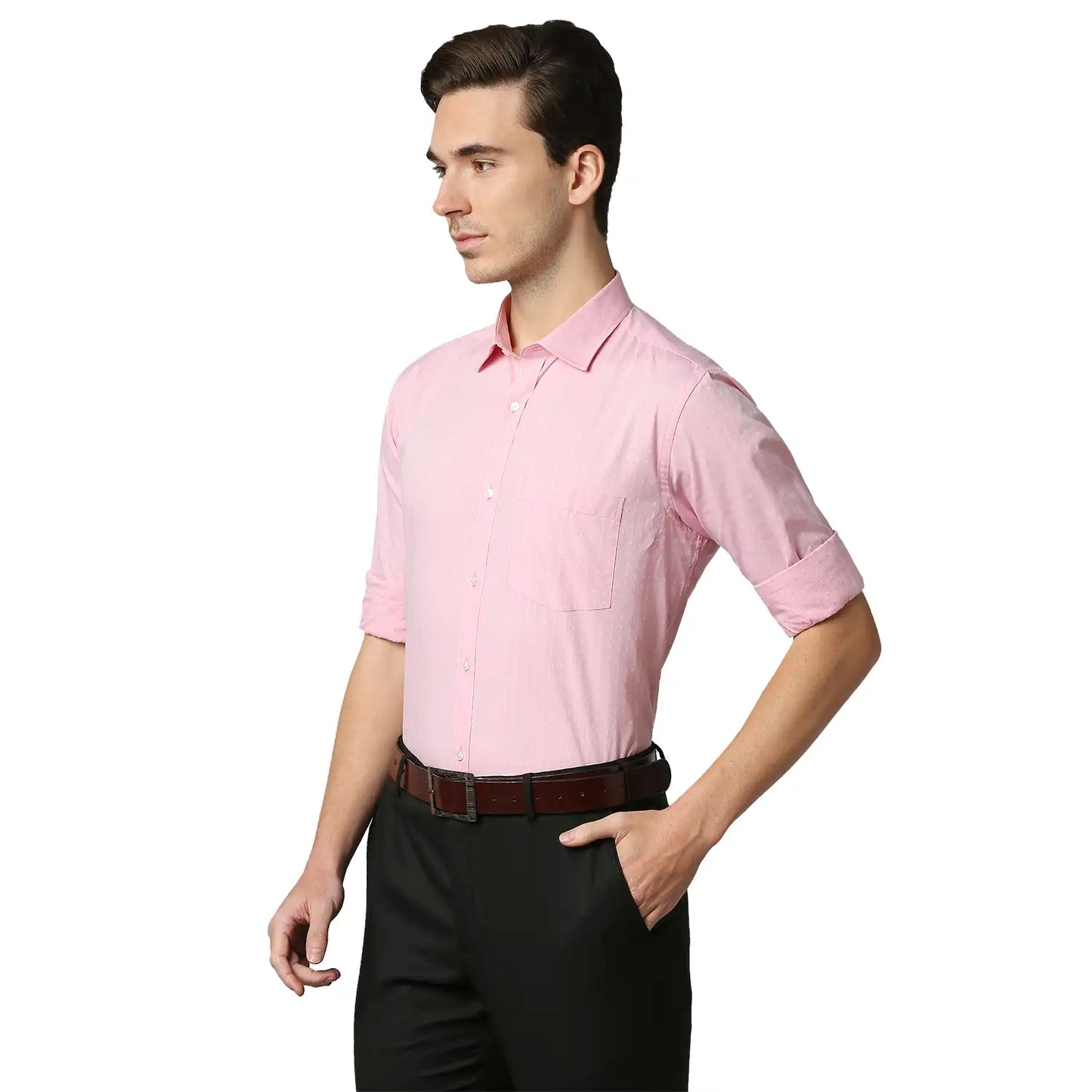 Men Slim Fit Medium Blue Shirt