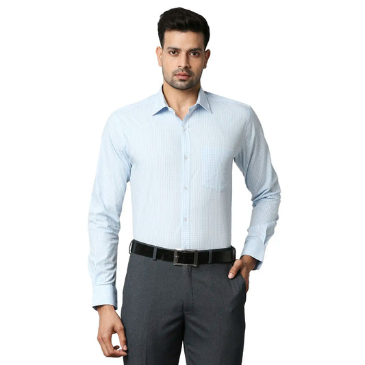 Men Slim Fit Light Blue Shirt