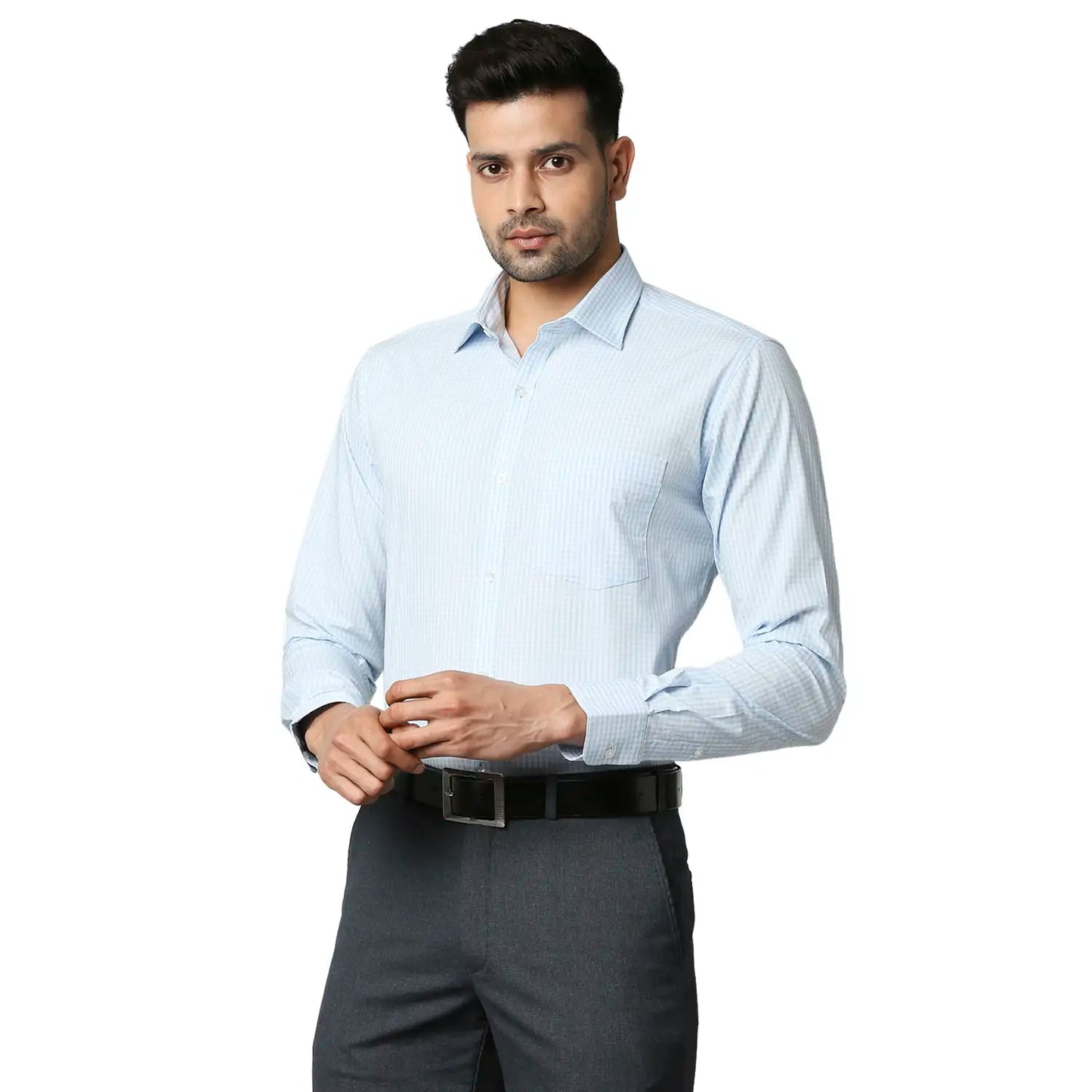 Men Slim Fit Light Blue Shirt