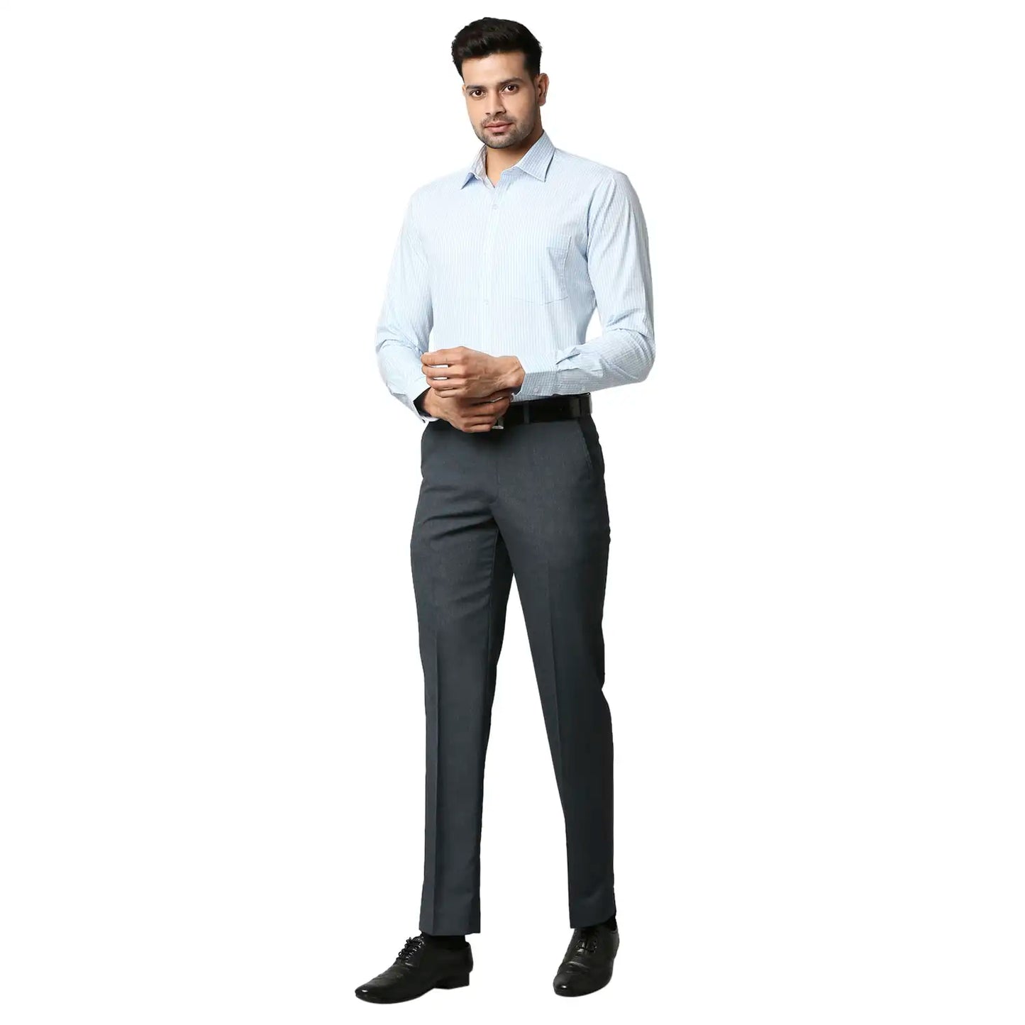 Men Slim Fit Light Blue Shirt