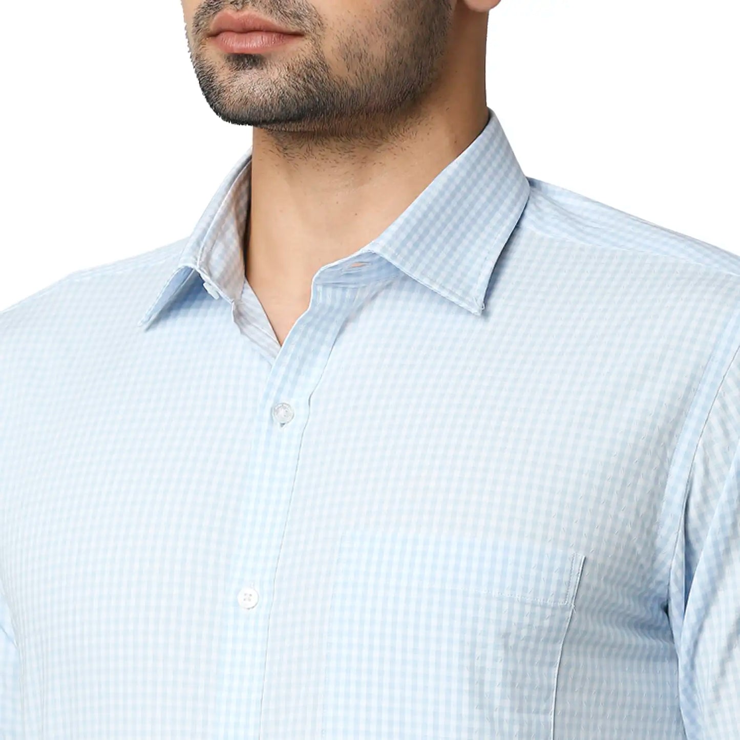 Men Slim Fit Light Blue Shirt