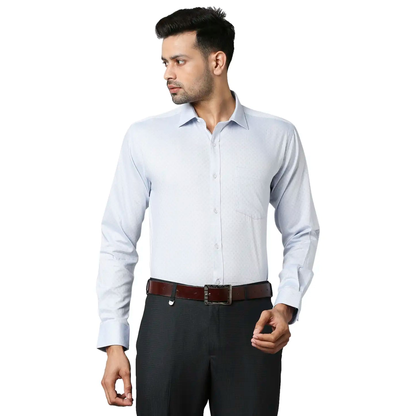 Men Slim Fit Light Orange Shirt