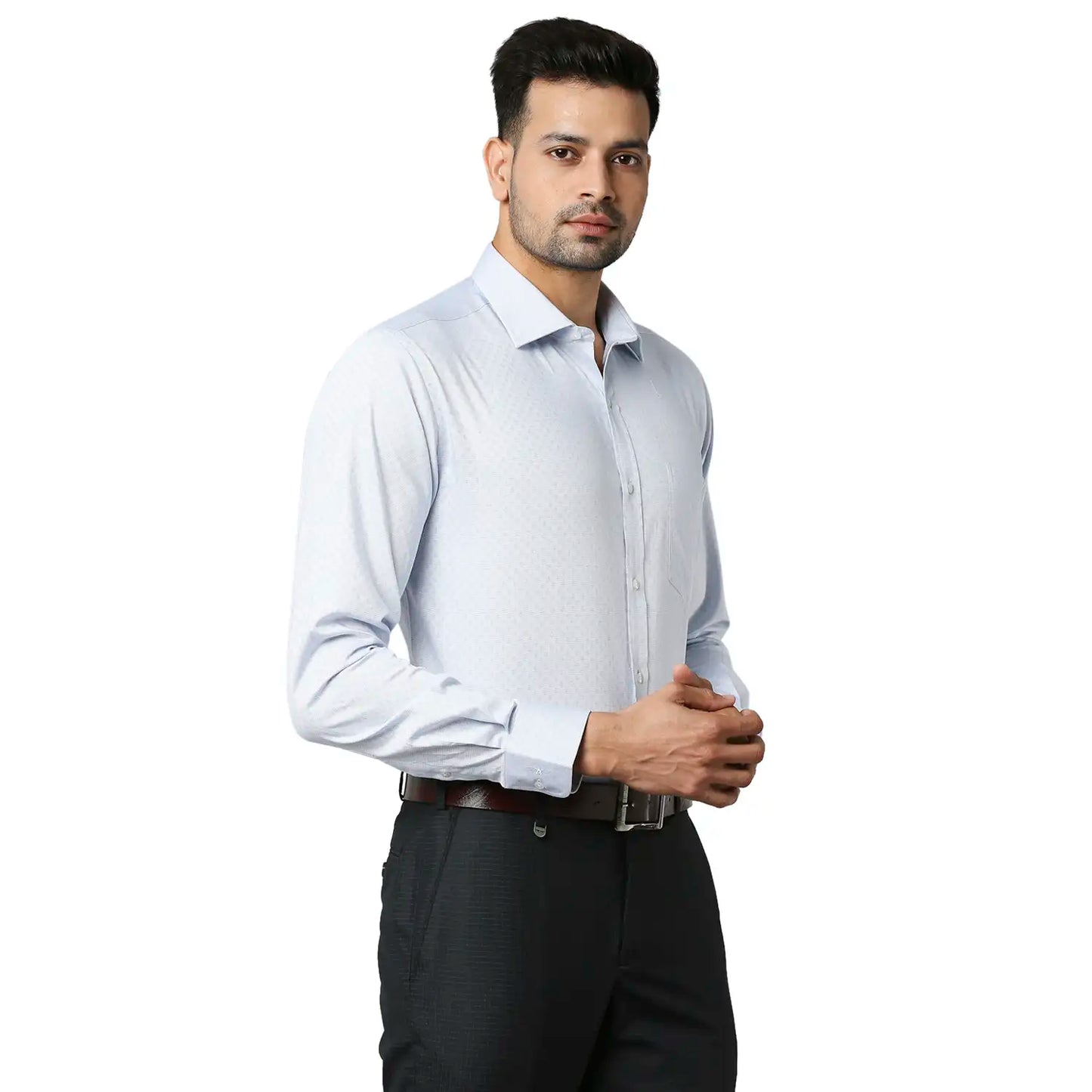 Men Slim Fit Light Orange Shirt