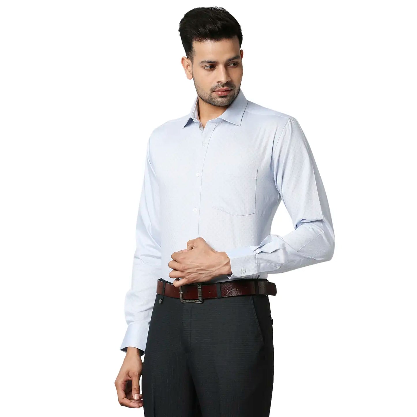 Men Slim Fit Light Orange Shirt