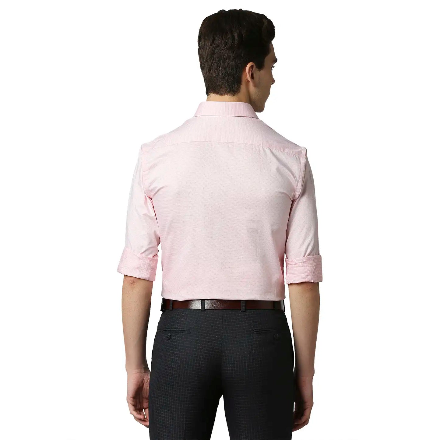 Men Slim Fit Light Grey Shirt