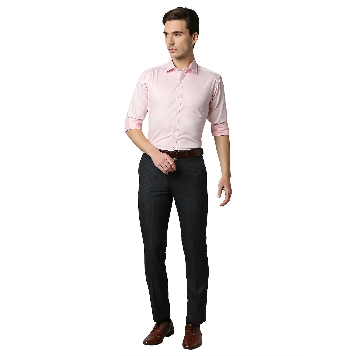 Men Slim Fit Light Grey Shirt