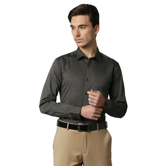 Men Slim Fit Dark Maroon Shirt