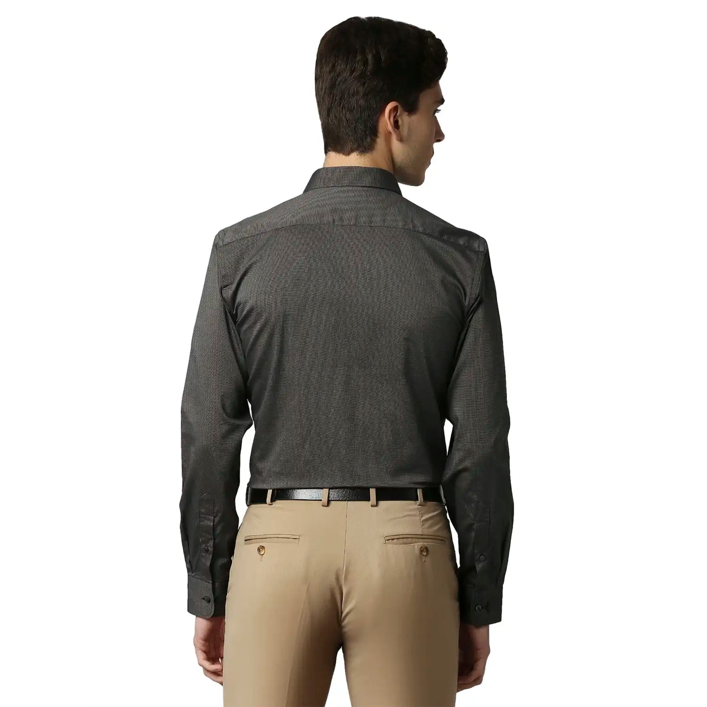 Men Slim Fit Dark Maroon Shirt