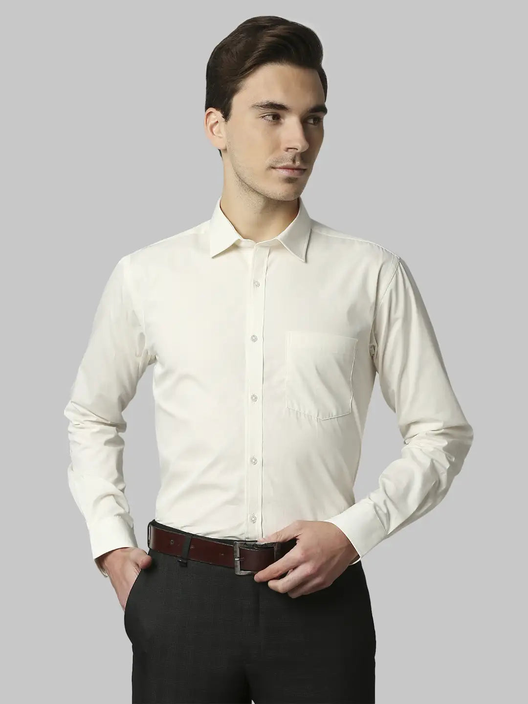 Men Slim Fit White Shirt