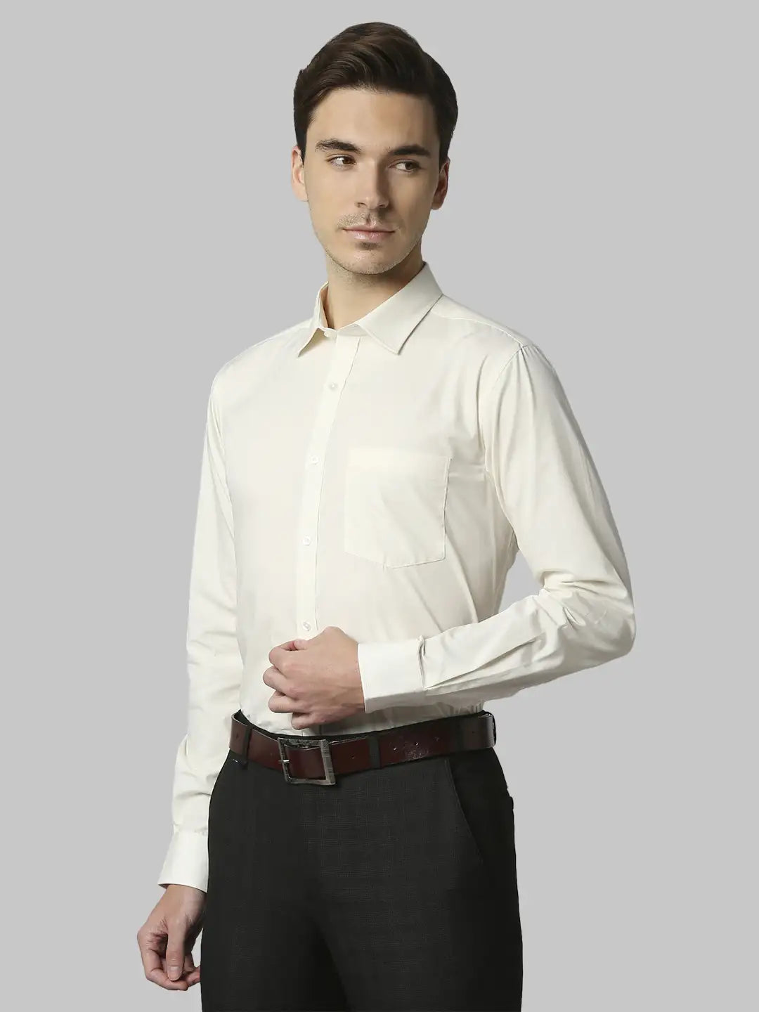 Men Slim Fit White Shirt