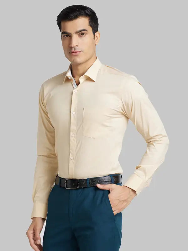 Men Slim Fit Teal Blue Shirt