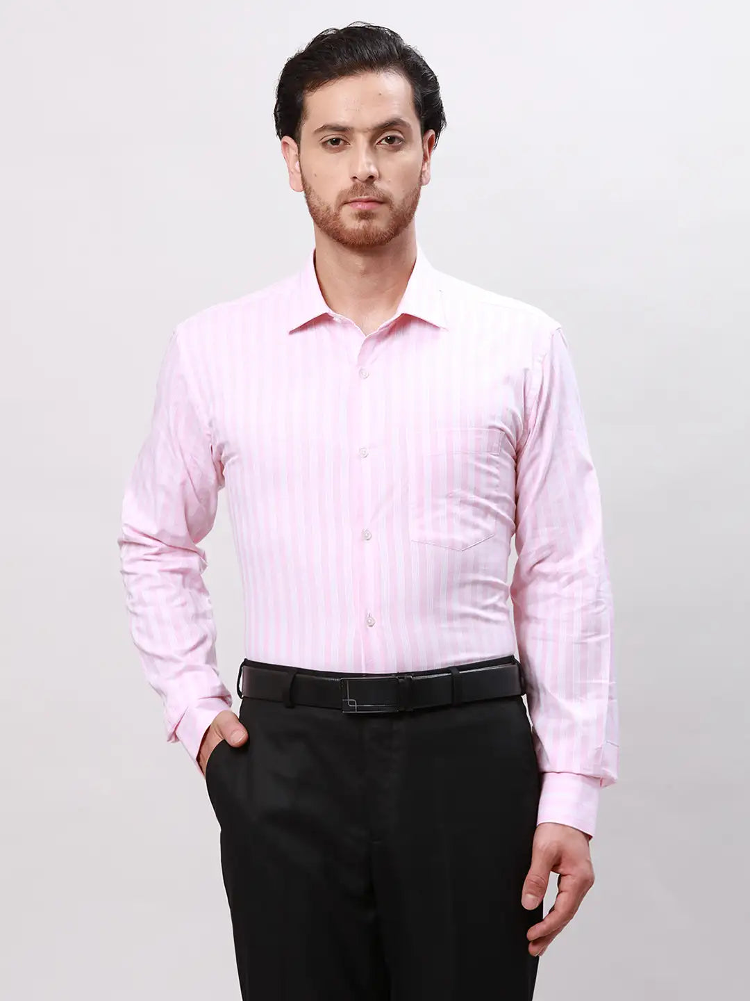 Park Avenue Men White Slim Fit Fil-A-Fil Cotton Shirts