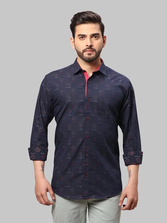 Men Slim Fit Fancy Maroon Shirt