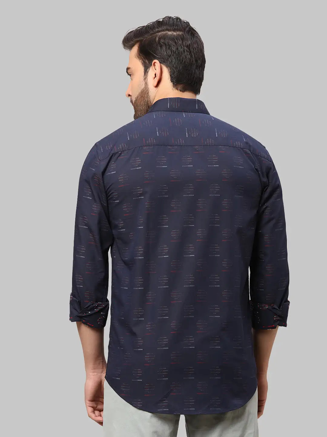 Men Slim Fit Fancy Maroon Shirt