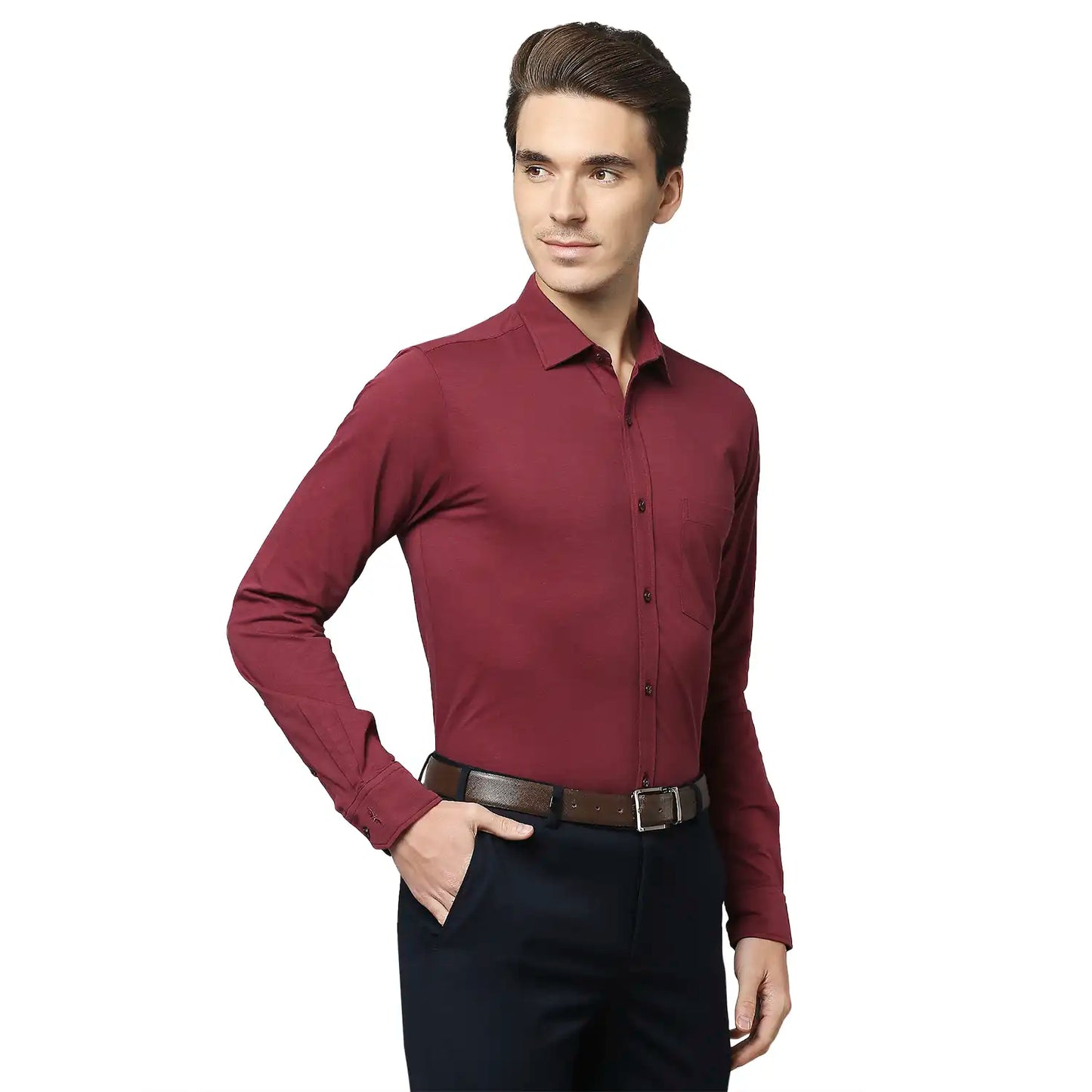 Men Slim Fit White Shirt