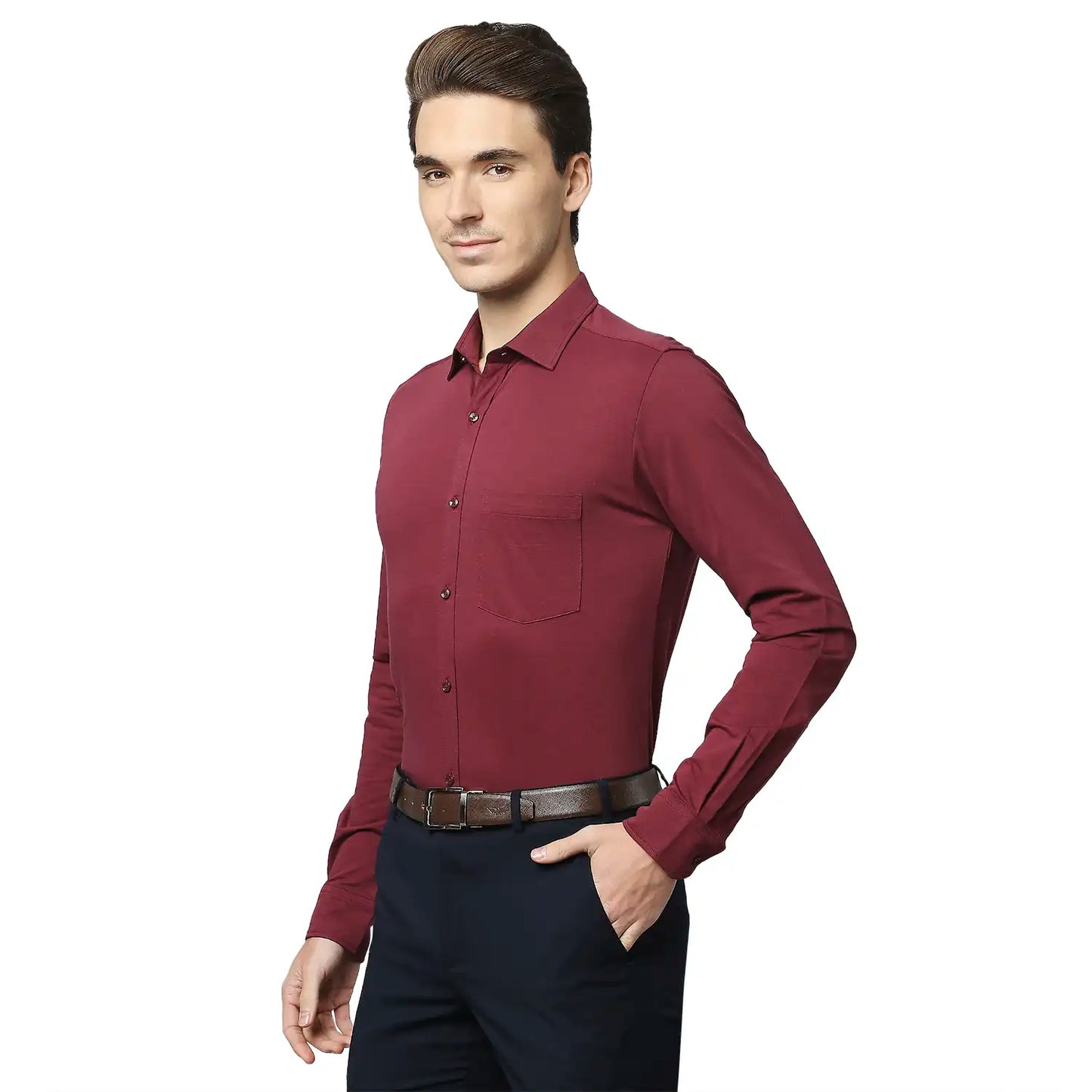 Men Slim Fit White Shirt