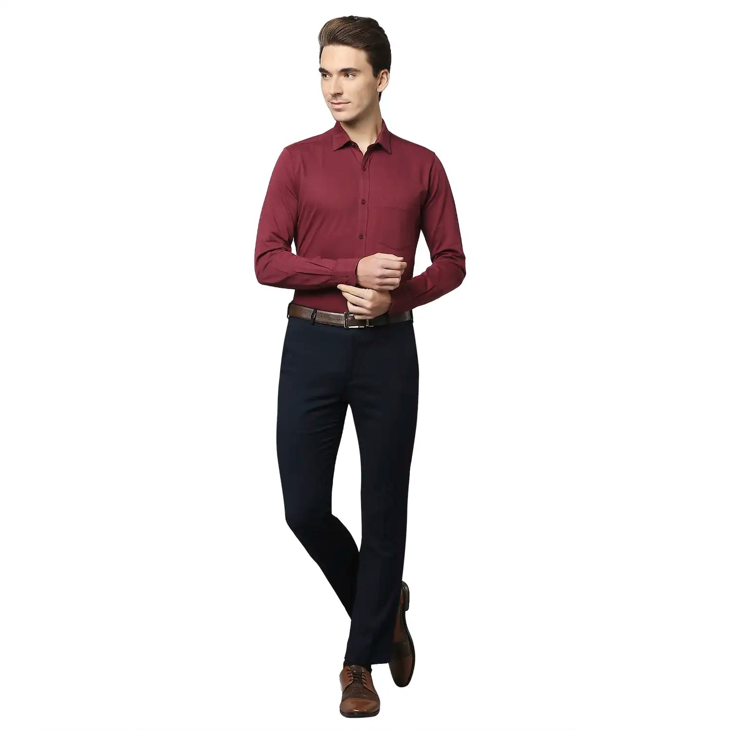 Men Slim Fit White Shirt