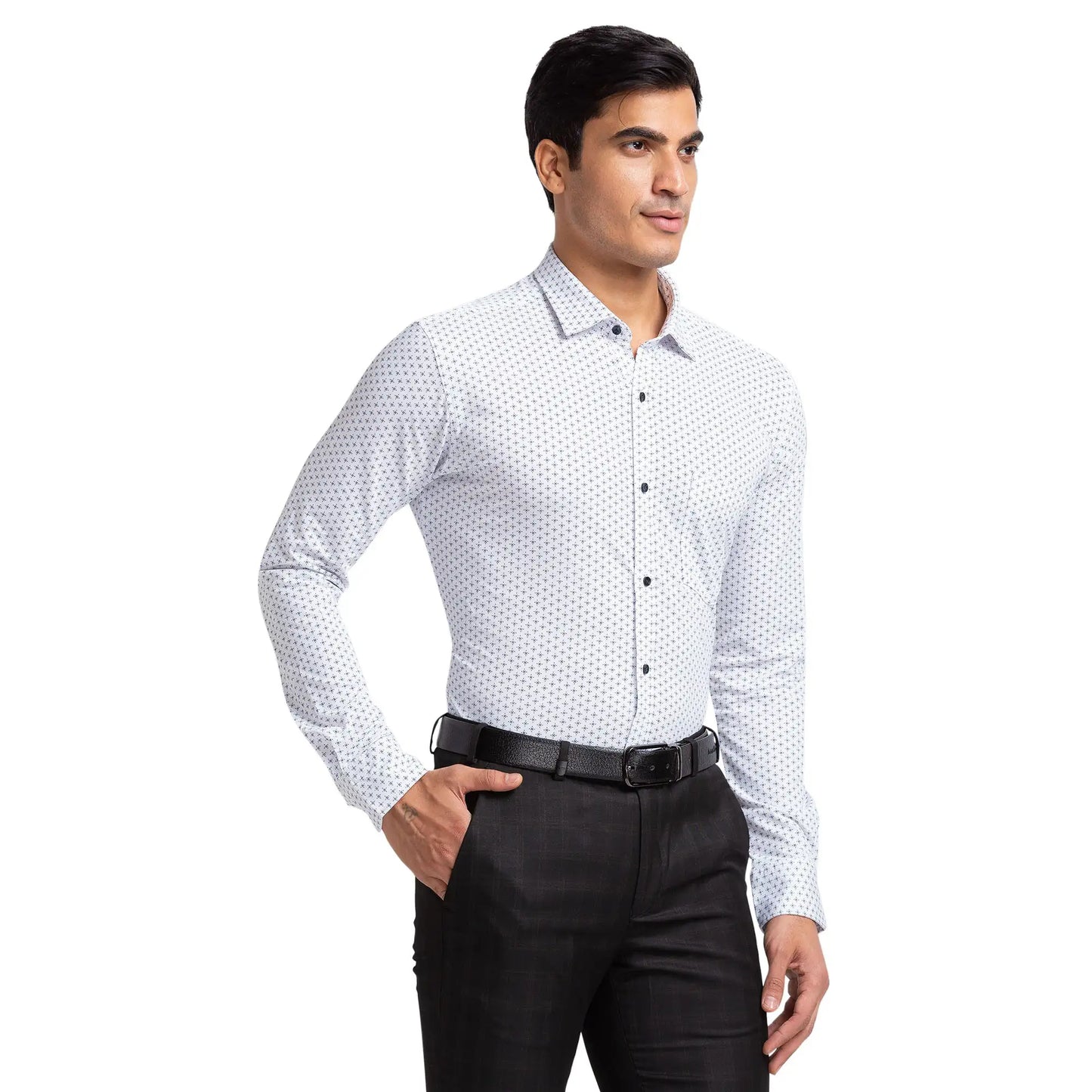 Men Slim Fit Blue Shirt