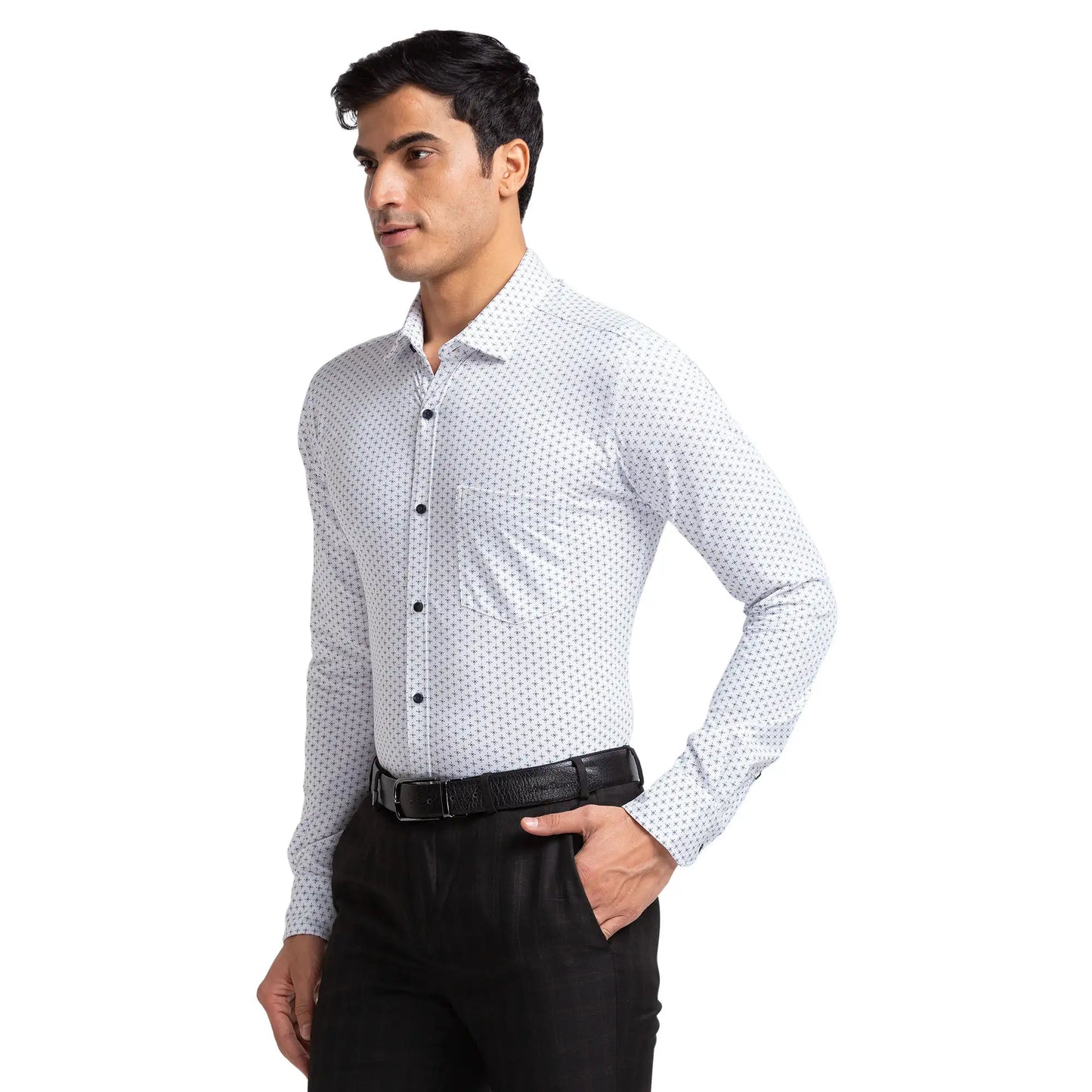 Men Slim Fit Blue Shirt