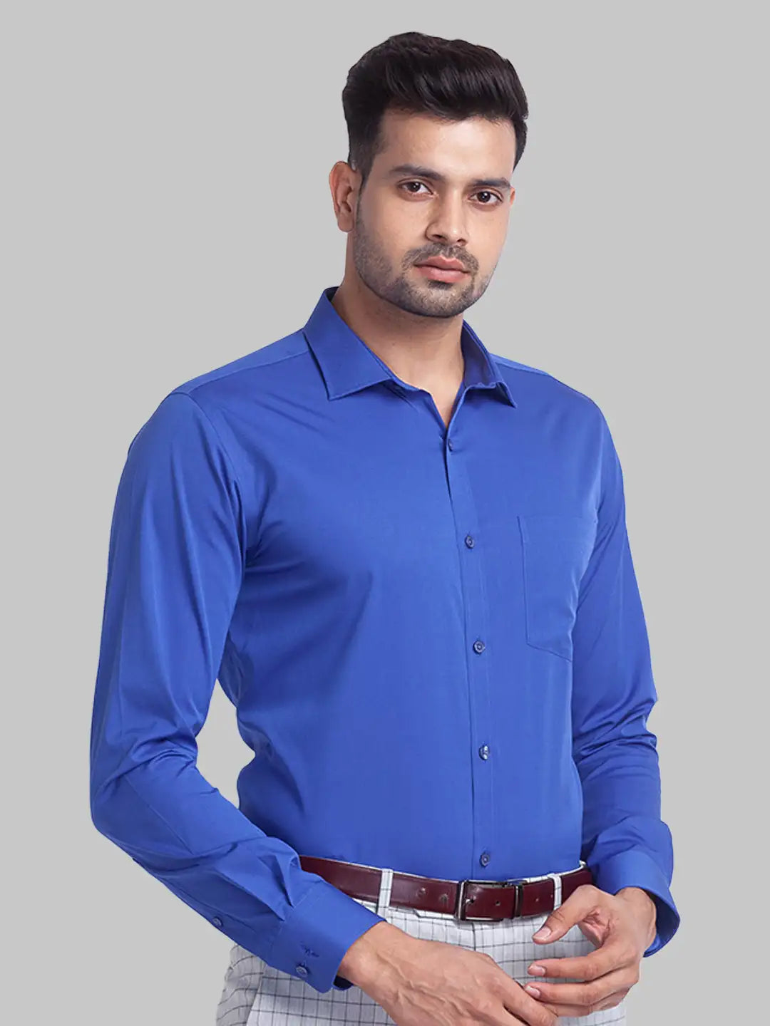 Men Slim Fit Yellow Shirt