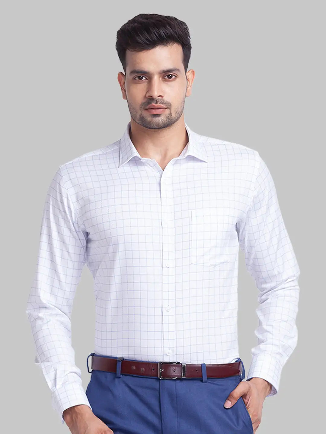 Men Slim Fit White Shirt