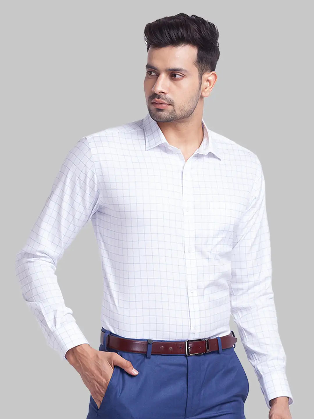 Men Slim Fit White Shirt
