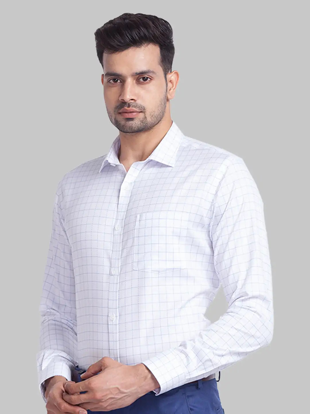 Men Slim Fit White Shirt
