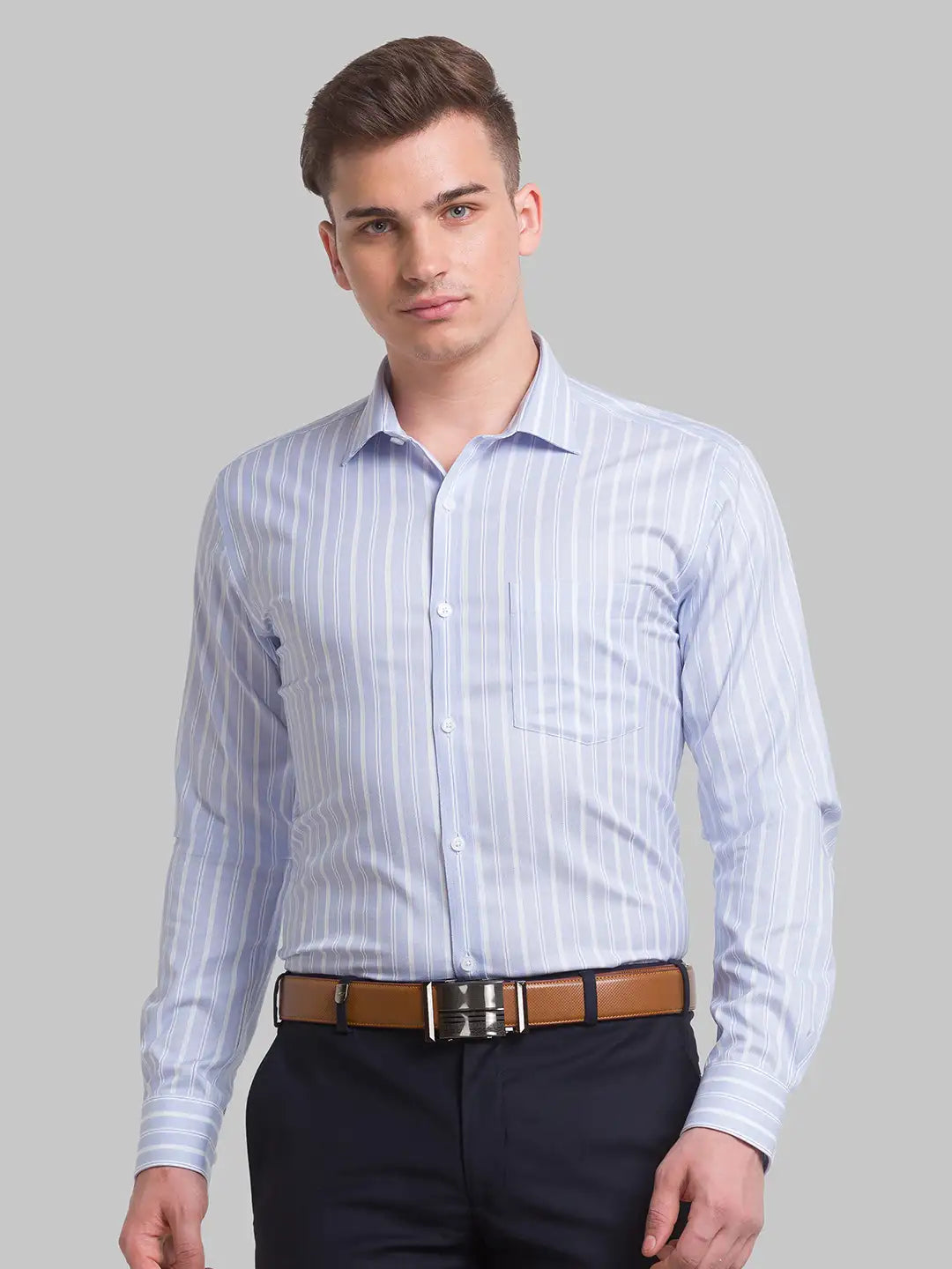 Men Slim Fit Pink Shirt