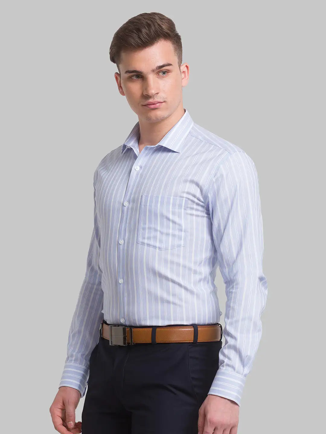 Men Slim Fit Pink Shirt