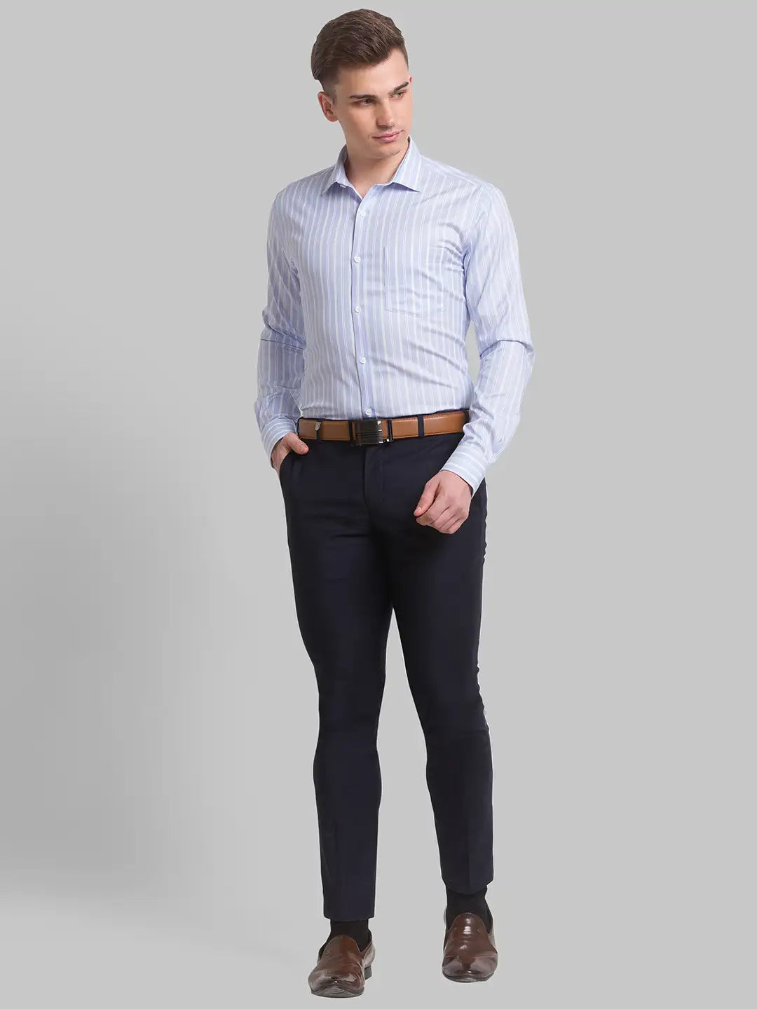 Men Slim Fit Pink Shirt