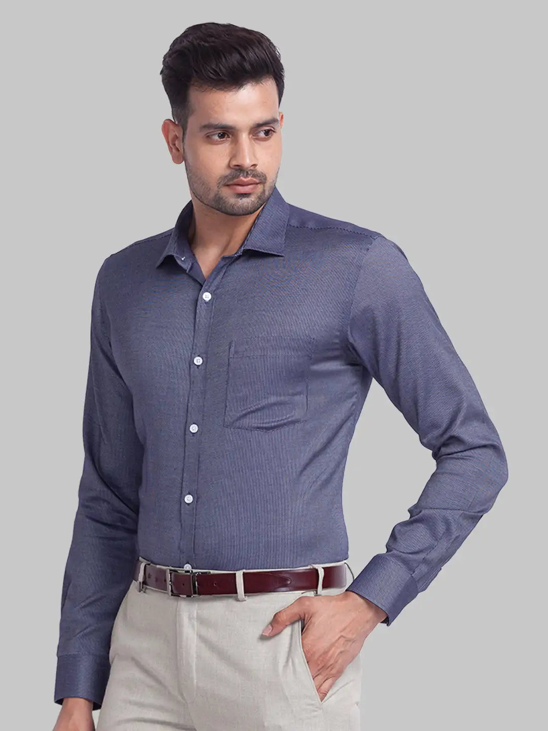 Men Slim Fit Light Green Shirt