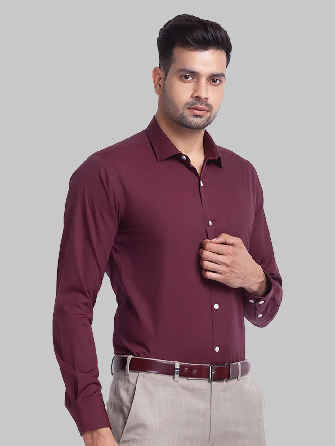 Men Slim Fit Dark Green Shirt