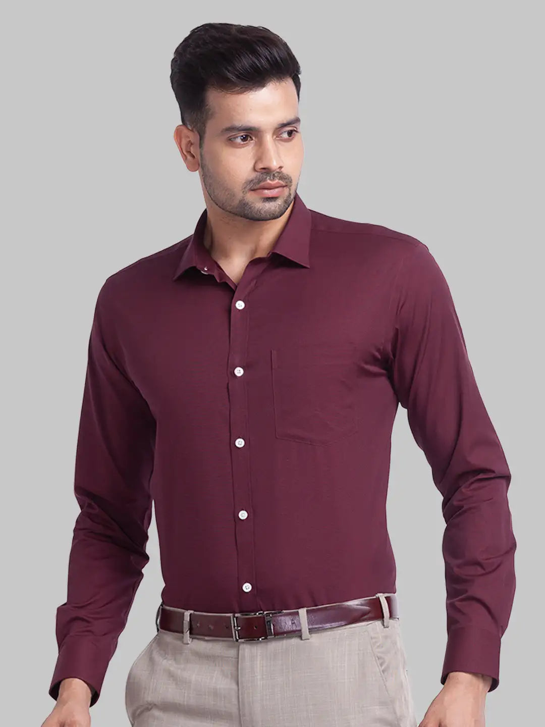 Men Slim Fit Dark Green Shirt
