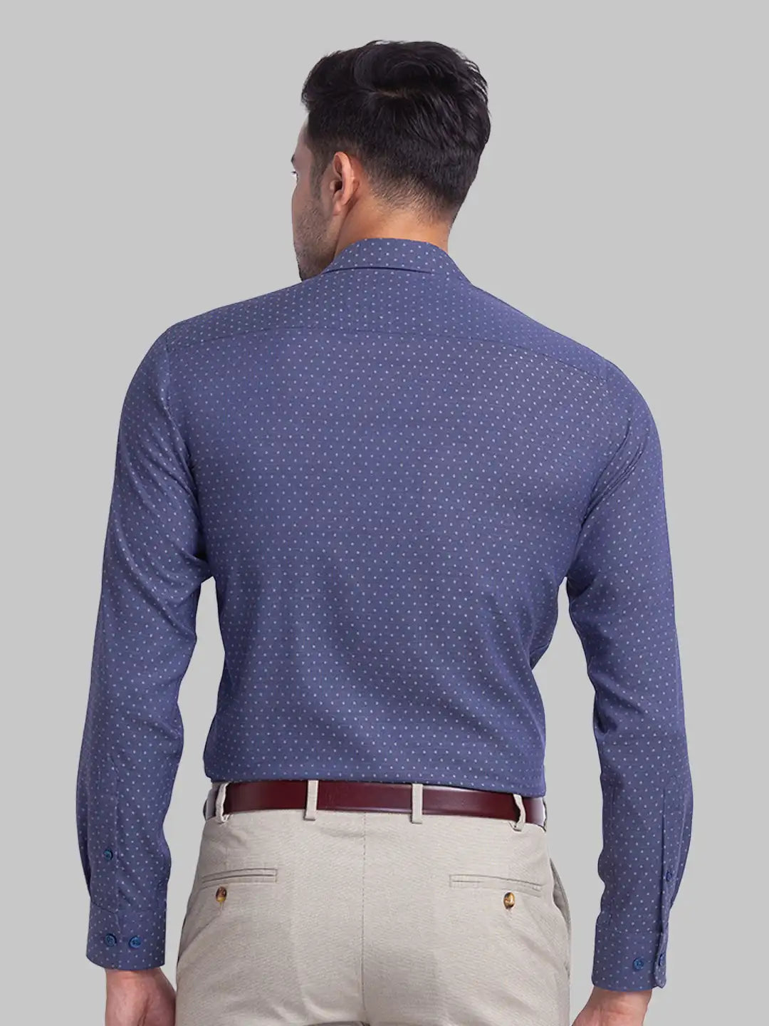 Men Slim Fit Dark Blue Shirt
