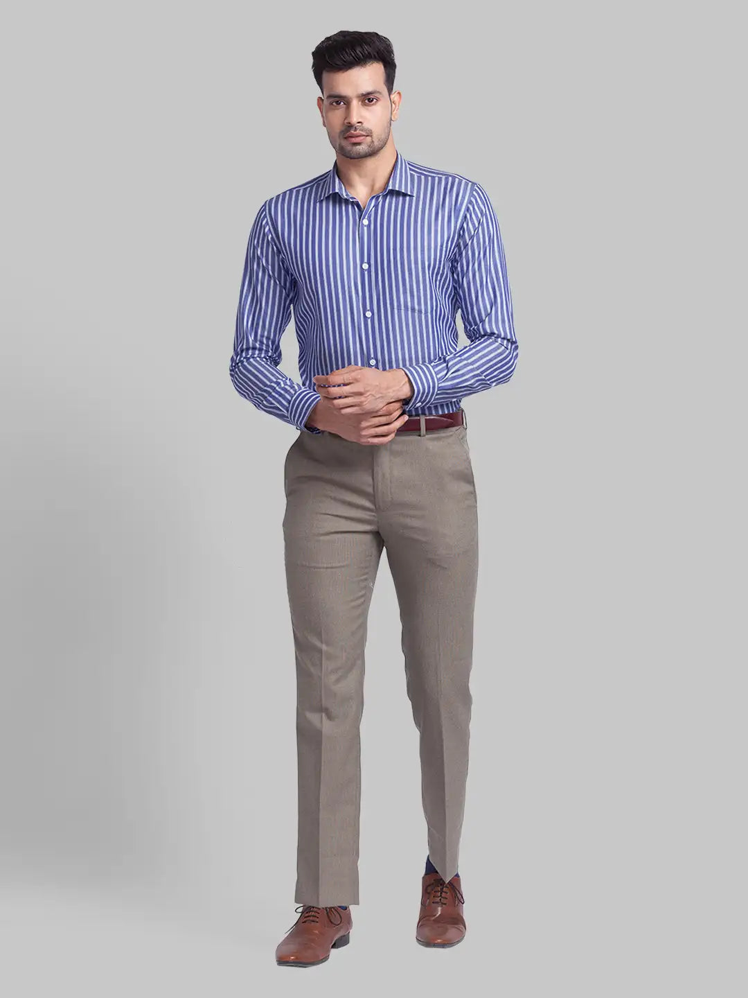Men Slim Fit blue Shirt