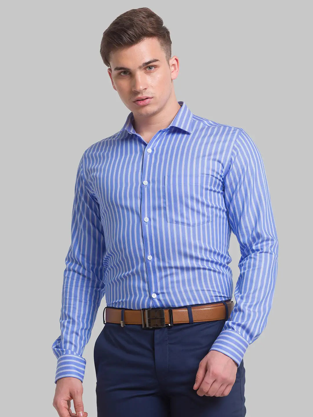 Men Slim Fit Pink Shirt