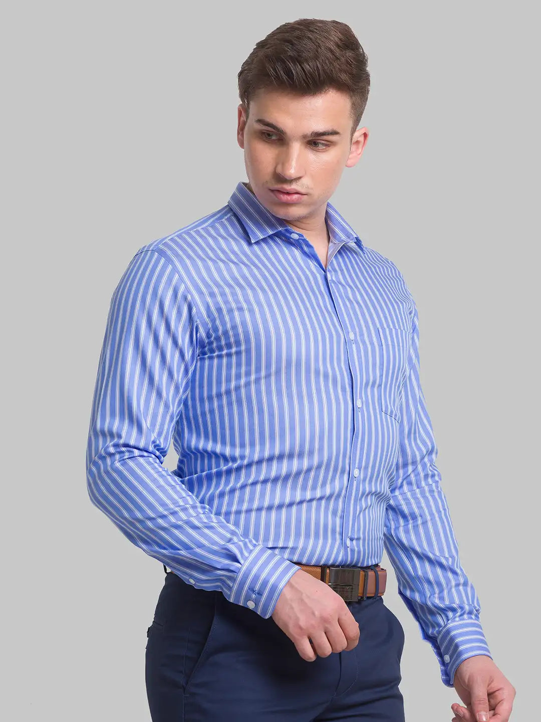 Men Slim Fit Pink Shirt