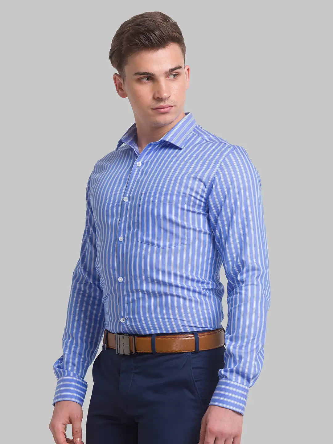 Men Slim Fit Pink Shirt