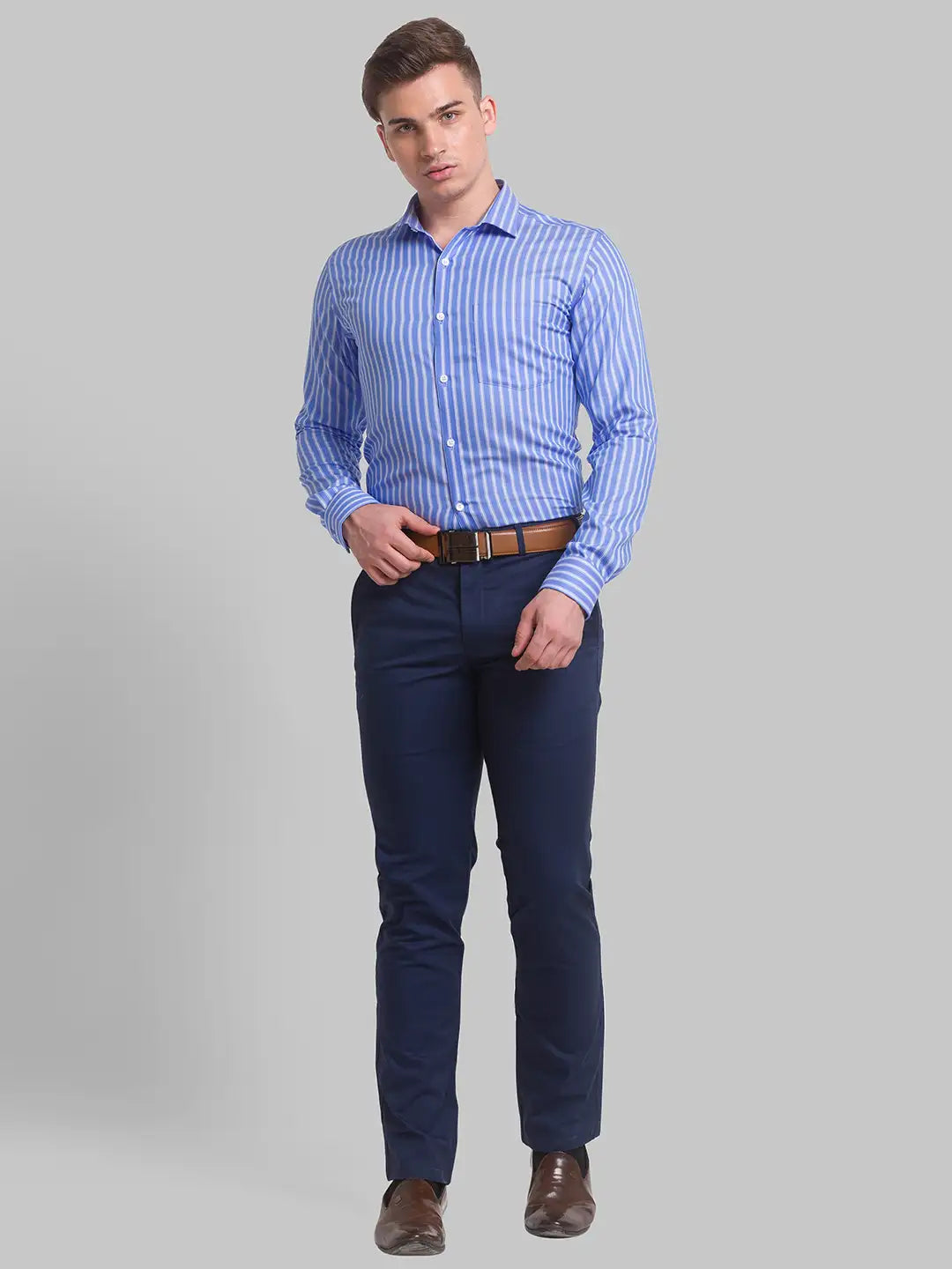 Men Slim Fit Pink Shirt