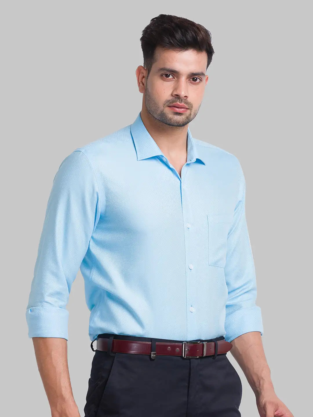Men Slim Fit Light Green Shirt