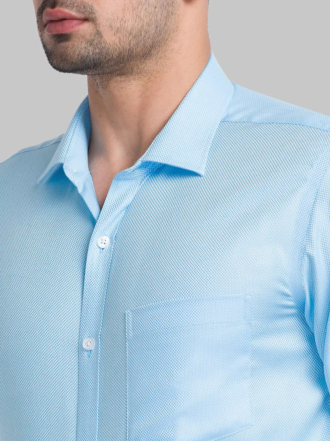 Men Slim Fit Light Green Shirt